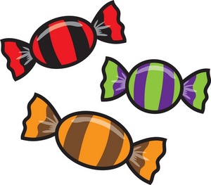 acclaim clipart: a bunch of candies in brightly colored wrappers