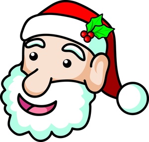 a cartoon saint nicholas wearing holly leaves in his christmas hat