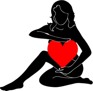 alluring sexy girl or woman covering her nudity with a heart  tempting  teasing  sexual