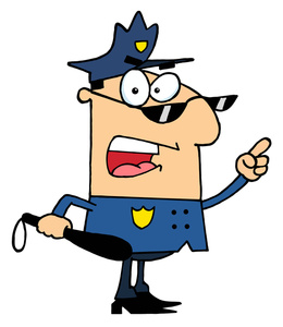 acclaim clipart: angry cop yelling