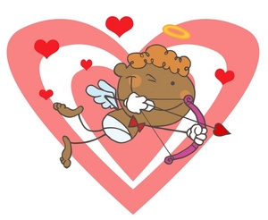 acclaim clipart: black cupid shooting his arrow