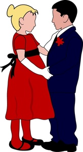 boy and girl dancing  dressed up for a formal dance