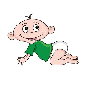 acclaim clipart: cartoon baby crawling