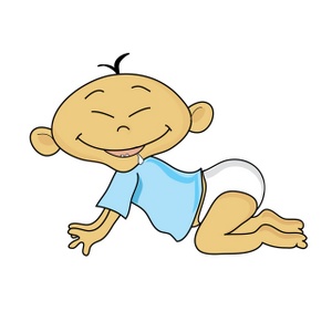 acclaim clipart: cartoon baby crawling