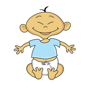 acclaim clipart: cartoon baby sitting up