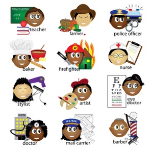 acclaim clipart: ethnic job icons