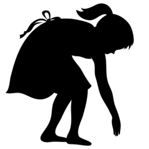 girl picking something up from the ground or floor