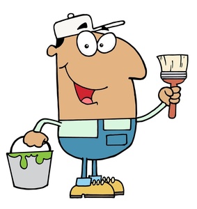 acclaim clipart: house painter at work