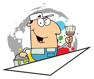 acclaim clipart: house painter at work