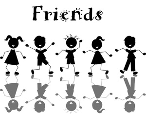 acclaim clipart: joyful children celebrating their friendship