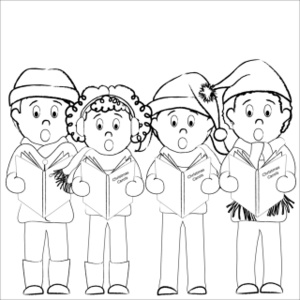 acclaim clipart: joyful christmas carollers singing christmas carols