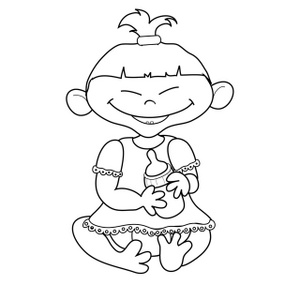 acclaim clipart: little girl coloring page