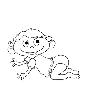 acclaim clipart: little girl coloring page