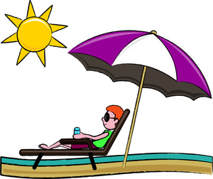 man relaxing on a chase lounge chair under a beach umbrella on this tropical vacation