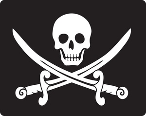 acclaim clipart: pirate skull with swords