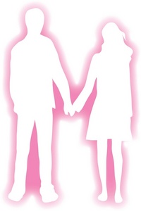 shy boy and girl holding hands as they learn the ways of love
