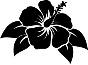 acclaim clipart: silhouette of a hibiscus flower