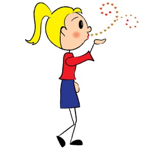 acclaim clipart: stick figure blowing kisses