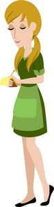 acclaim clipart: waitress taking an order